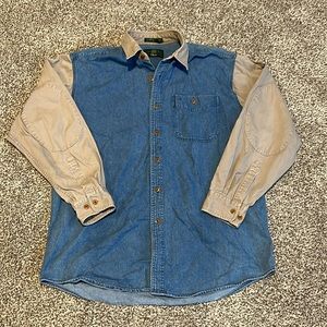Vintage Orvis Denim Two Tone Button Down